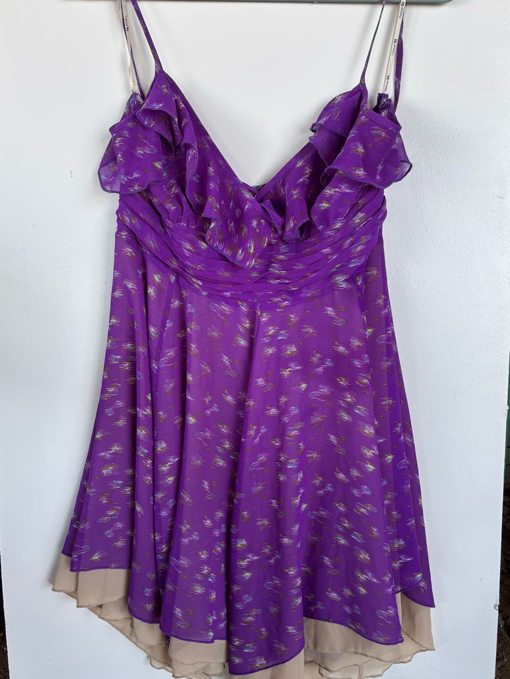 Forever 21 Purple Metallic-Accent Ruffle Slip Dress